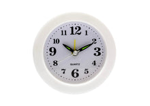 RELOGIO DE MESA DESPERTADOR REDONDO BRANCO