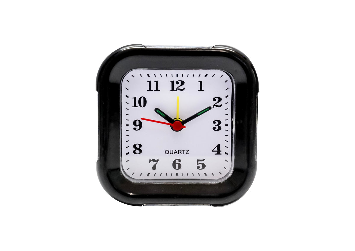 RELOGIO DE MESA DESPERTADOR QUADRADO PRETO