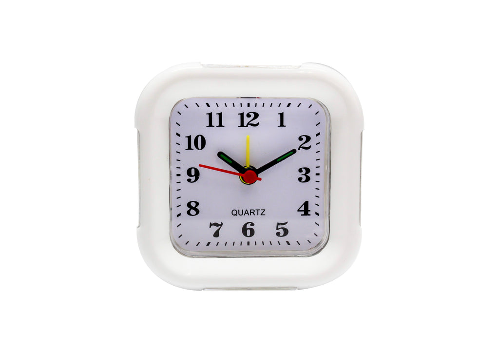 RELOGIO DE MESA DESPERTADOR QUADRADO BRANCO