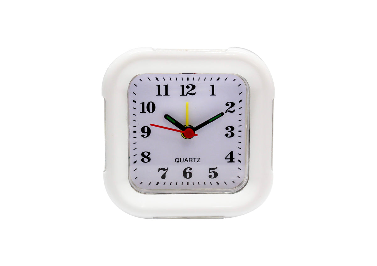 RELOGIO DE MESA DESPERTADOR QUADRADO BRANCO
