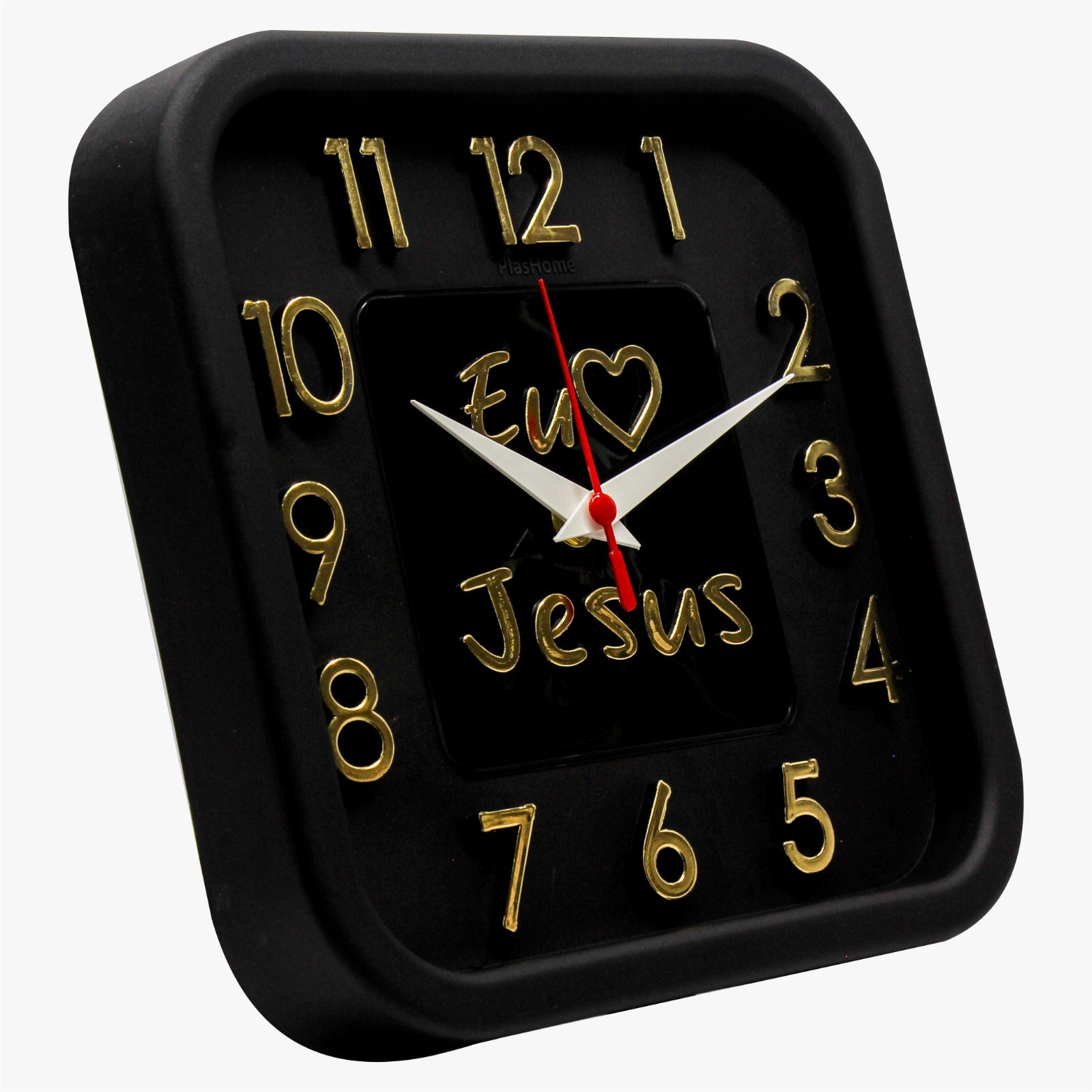 Relógio 3D Sigma Quadrado Dourado Jesus