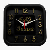 Relógio 3D Sigma Quadrado Dourado Jesus