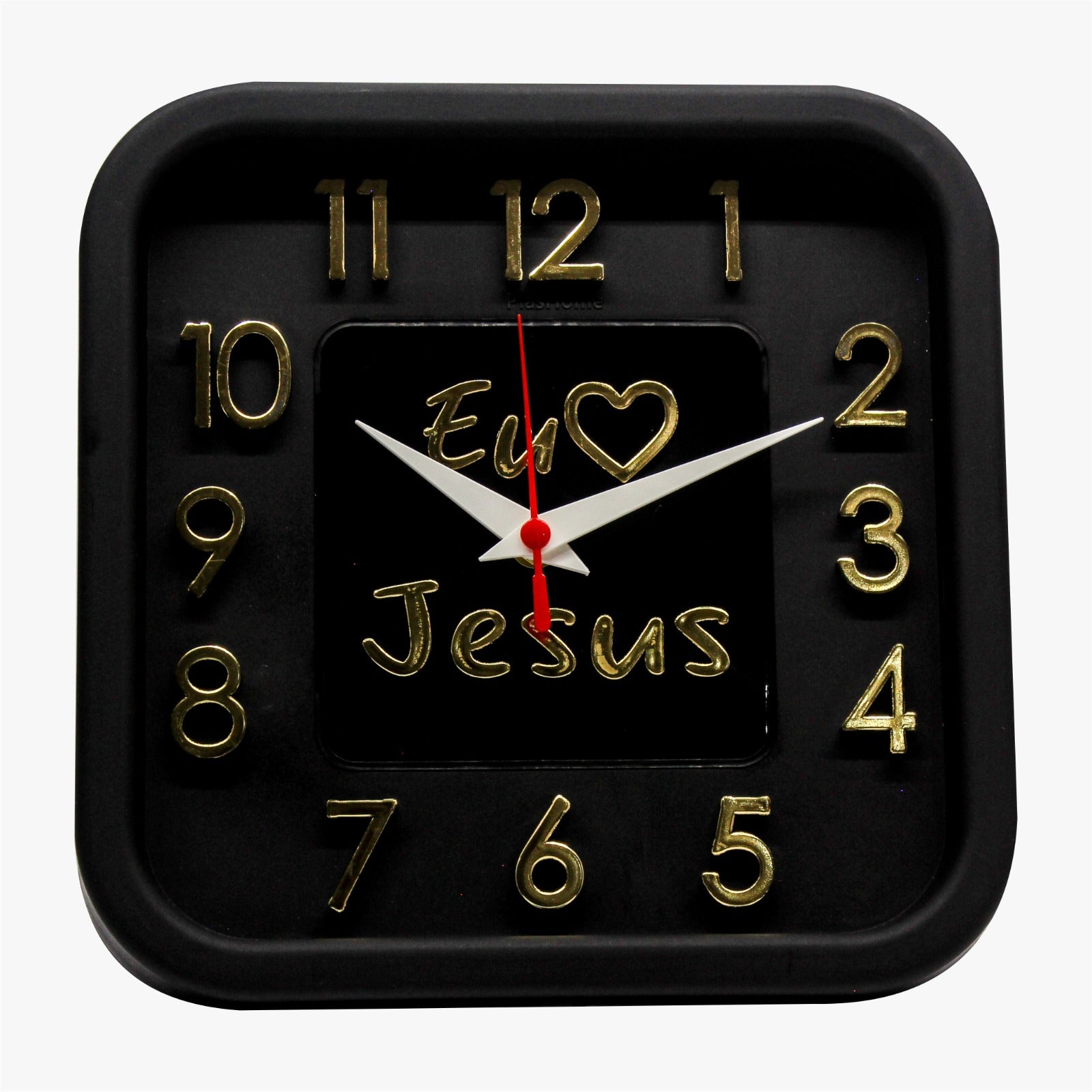 Relógio 3D Sigma Quadrado Dourado Jesus
