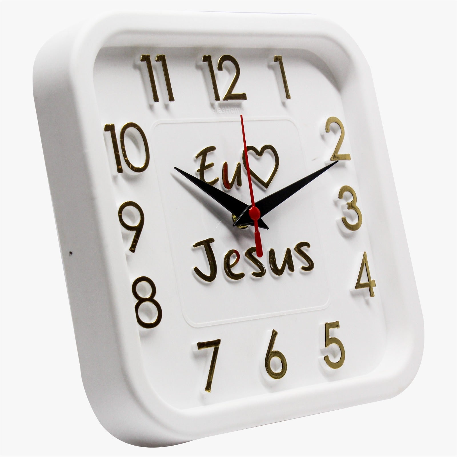 Relógio 3D Sigma Quadrado Dourado Jesus