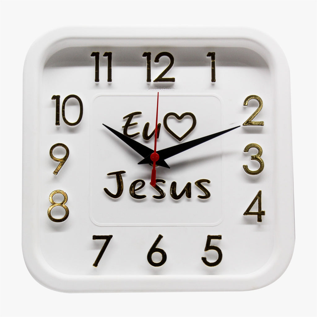 Relógio 3D Sigma Quadrado Dourado Jesus
