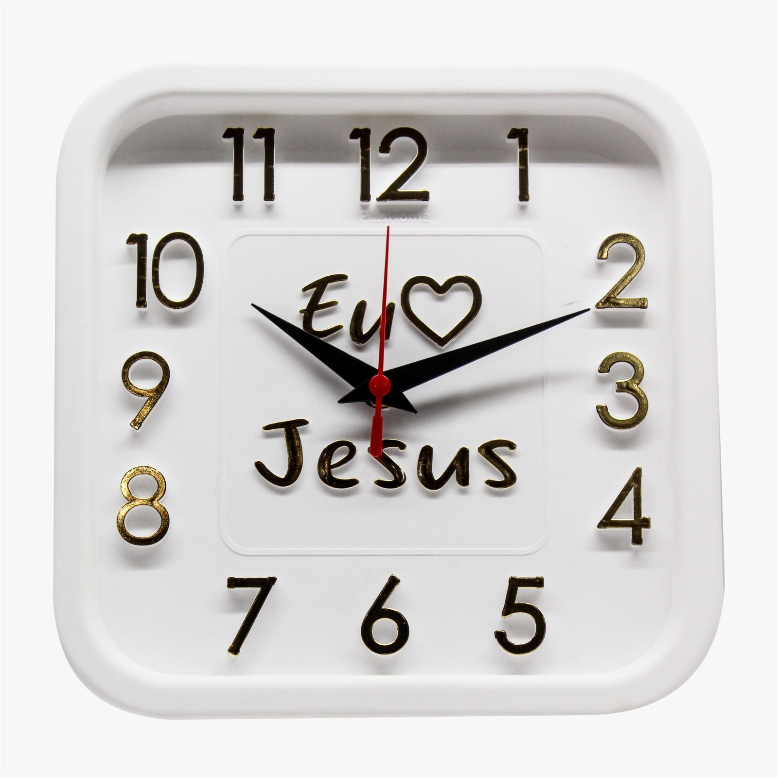 Relógio 3D Sigma Quadrado Dourado Jesus