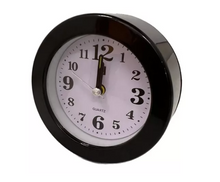 RELOGIO DE MESA DESPERTADOR REDONDO PRETO