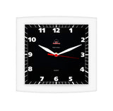 Relógio Quadrado Alpha Branco Preto