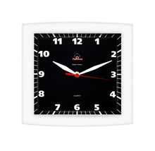 Relógio Quadrado Alpha Branco Preto