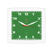 Relógio Quadrado Alpha Branco Verde
