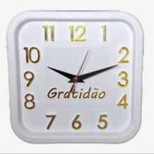 Relógio 3D Sigma Quad Dourado Gratidâo