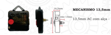 Mecanismos Relógio Parede 13mm Tic tac ou continua Maquininha Kit com 12 unidades